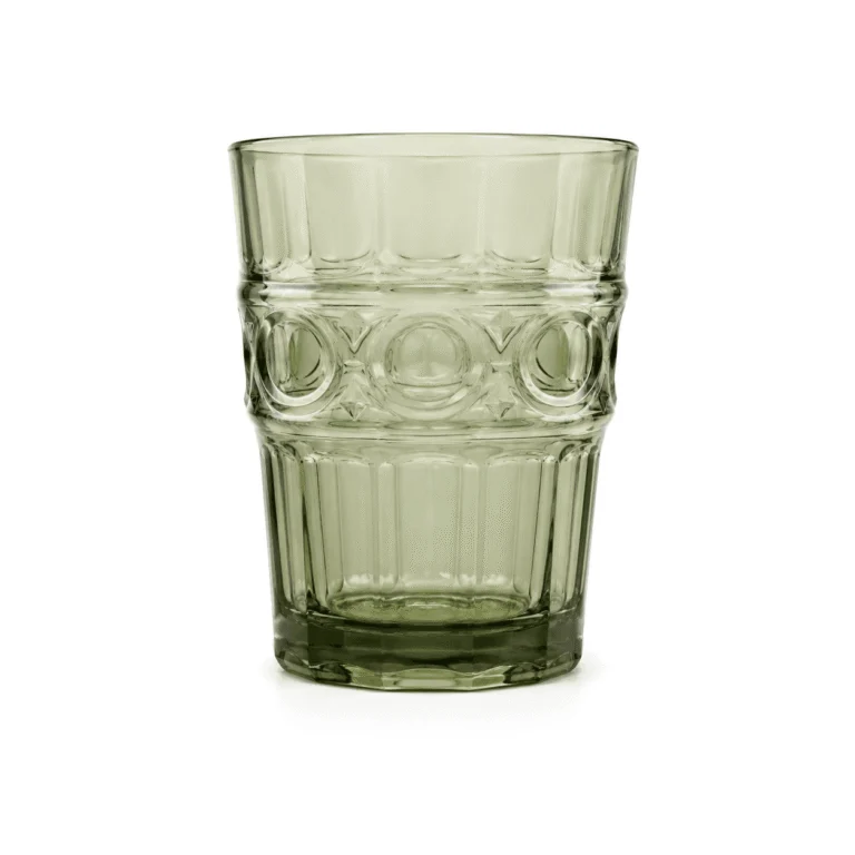 270ml Vintage Embossed Green Glass Tumbler – Wholesale - view 1