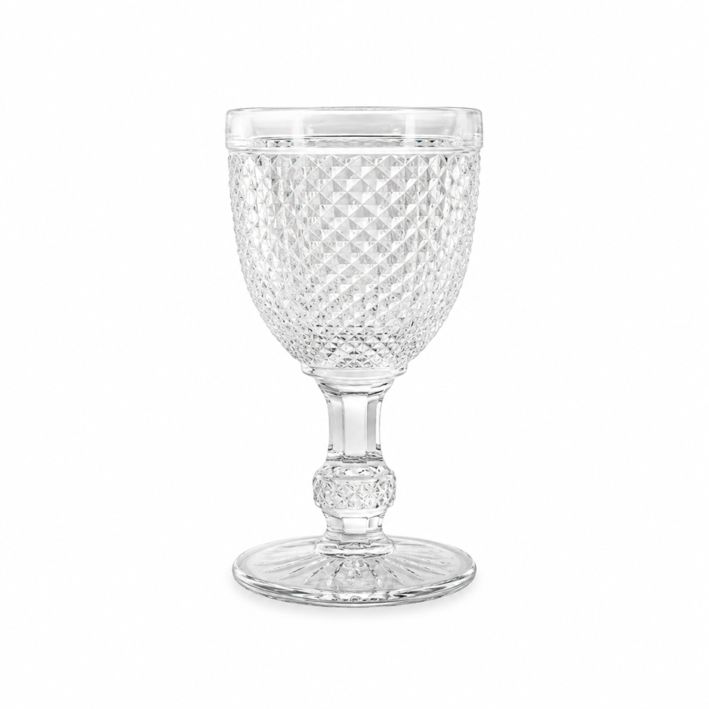 300ml Pineapple-Textured Glass Goblet – Clear & Blue - view 1