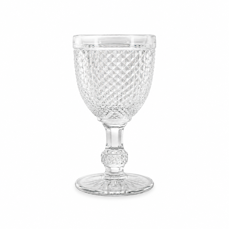 300ml Pineapple-Textured Glass Goblet – Clear & Blue - view 1