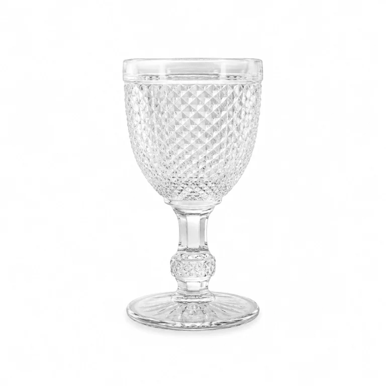300ml Pineapple-Textured Glass Goblet – Clear & Blue - view 1