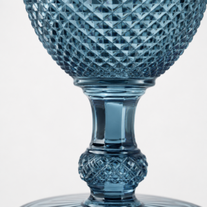 300ml Pineapple-Textured Glass Goblet – Clear & Blue - view 5