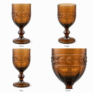 332ml Vintage Amber Wheat-Ear Glass Goblet – Wholesale - view 3
