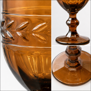 332ml Vintage Amber Wheat-Ear Glass Goblet – Wholesale - view 5