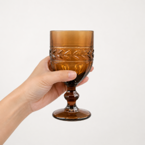 332ml Vintage Amber Wheat-Ear Glass Goblet – Wholesale - view 6