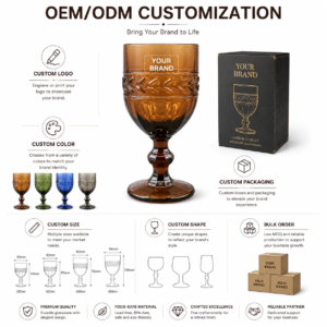 332ml Vintage Amber Wheat-Ear Glass Goblet – Wholesale - view 8