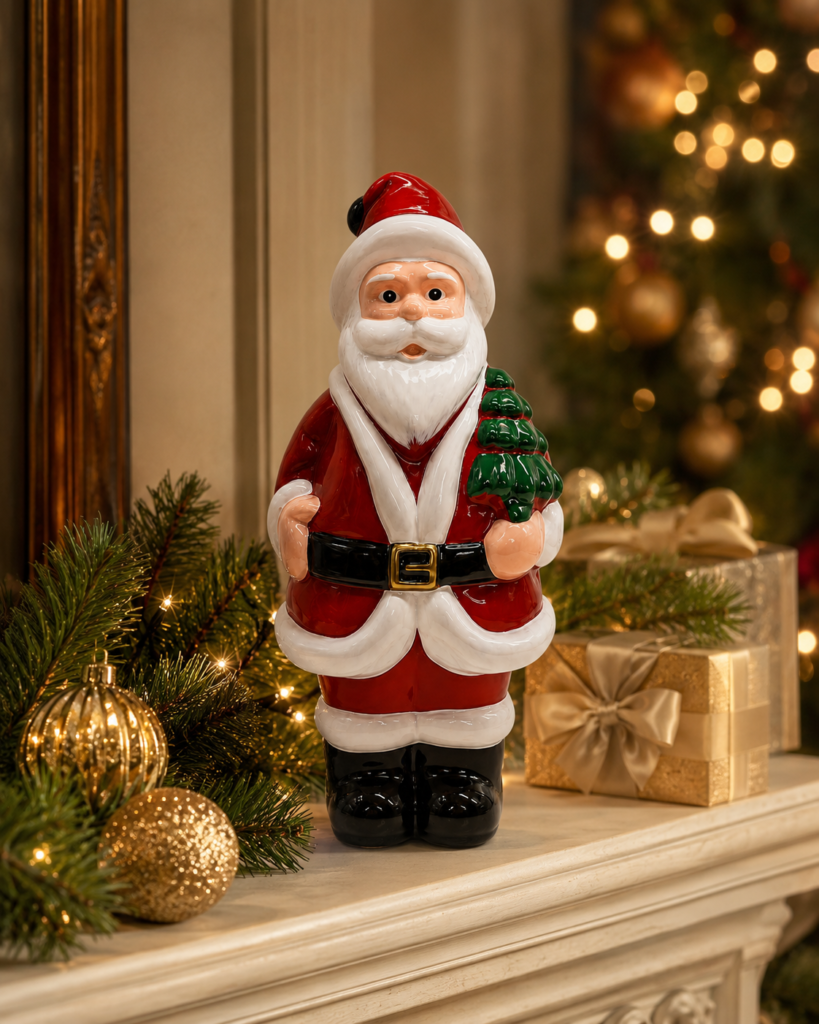 Red Glass Santa Figurine - view 1