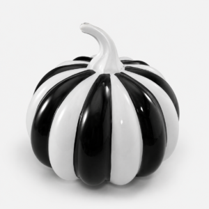Black & White Swirl Glass Pumpkin Ornament - view 5