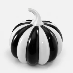 Black & White Swirl Glass Pumpkin Ornament - view 5