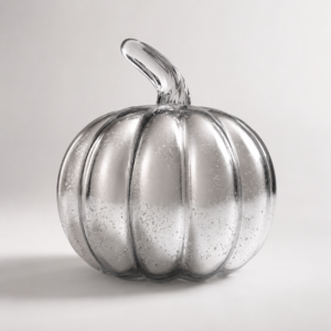 Black & White Swirl Glass Pumpkin Ornament - view 6