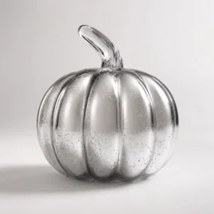 Black & White Swirl Glass Pumpkin Ornament - view 6