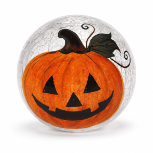 Orange Jack-o'-Lantern Glass Globe Ornament - view 4
