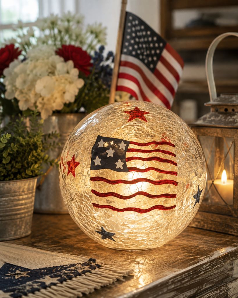 Stars & Stripes Glass Globe Ornament - view 1