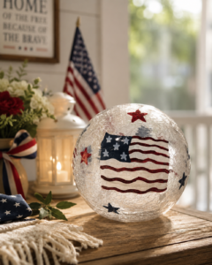 Stars & Stripes Glass Globe Ornament - view 2