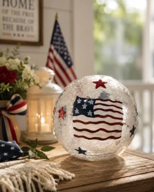 Stars & Stripes Glass Globe Ornament - view 2