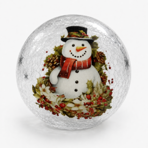 Snowman Clear Globe Glass Ornament - view 3