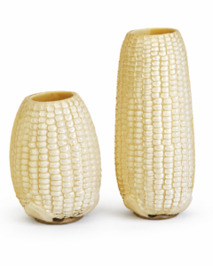 Ivory Ribbed Glass Vase Pair - view 4