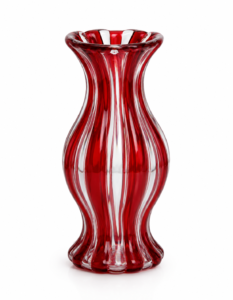 Crimson Swirl Sculptural Art Glass Vase - view 6