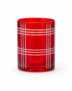 Crimson Plaid Glass Candle Jar - view 5