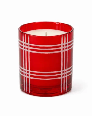 Crimson Plaid Glass Candle Jar - view 4