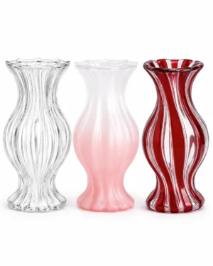 Crimson Swirl Sculptural Art Glass Vase - view 8