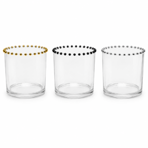 Clear Dotted-Rim Glass Votive Holder Set - view 5