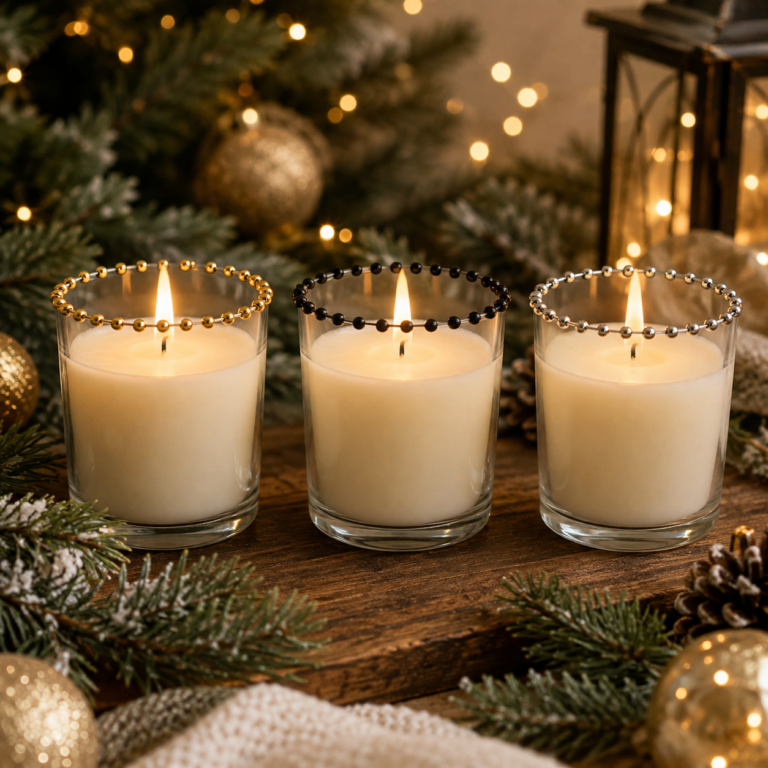 Clear Dotted-Rim Glass Votive Holder Set - view 1
