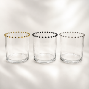 Clear Dotted-Rim Glass Votive Holder Set - view 4
