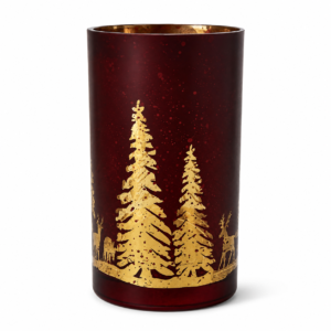 Crimson Cityscape Glass Candle Holder - view 3