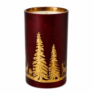 Crimson Cityscape Glass Candle Holder - view 4
