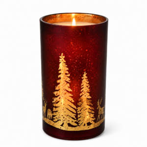 Crimson Cityscape Glass Candle Holder - view 2