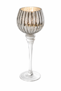 Ribbed Globe-Stem Glass Candle Holder Collection - view 4