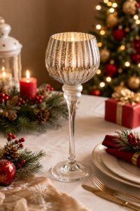 Ribbed Globe-Stem Glass Candle Holder Collection - view 2