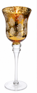 Baroque Metallic Stemmed Glass Candle Holder Collection - view 3