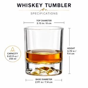 250ml Iceberg Base Whiskey Glass – Heavy Bottom Tumbler for Wholesale - view 4