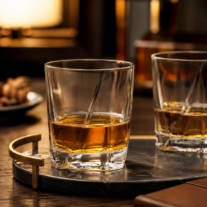 210ml Geometric Whiskey Glass with Sculpted Thick Base - view 6