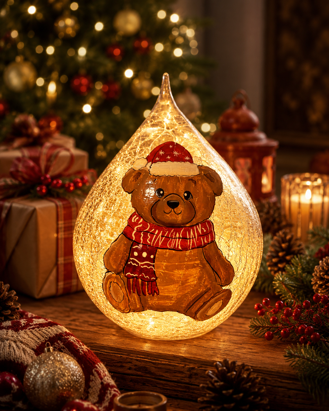 Seasonal glass ornament
