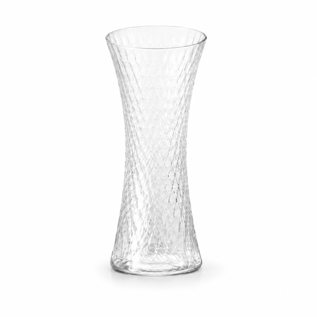 25cm Geometric Textured Glass Vase – 5 Colors - view 1