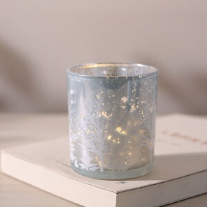 Crimson Silver-Rim Glass Candle Jar Set - view 7
