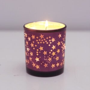 Crimson Silver-Rim Glass Candle Jar Set - view 8