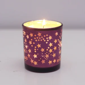 Crimson Silver-Rim Glass Candle Jar Set - view 8