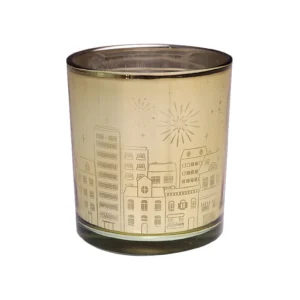 Crimson Silver-Rim Glass Candle Jar Set - view 11