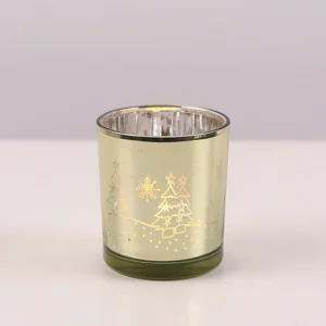 Crimson Silver-Rim Glass Candle Jar Set - view 9