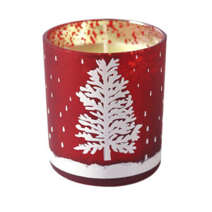 Crimson Silver-Rim Glass Candle Jar Set - view 15