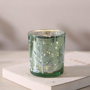 Crimson Silver-Rim Glass Candle Jar Set - view 6