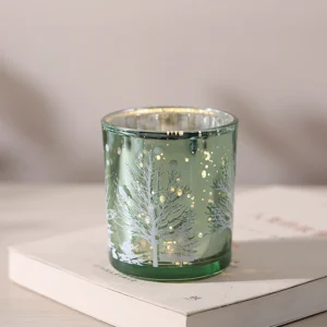 Crimson Silver-Rim Glass Candle Jar Set - view 6