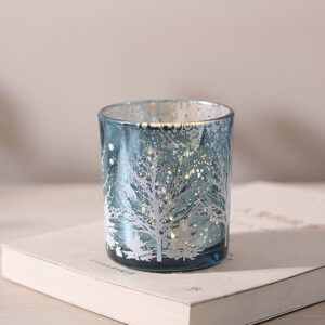 Crimson Silver-Rim Glass Candle Jar Set - view 4