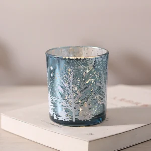 Crimson Silver-Rim Glass Candle Jar Set - view 4