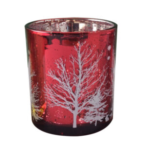Crimson Silver-Rim Glass Candle Jar Set - view 16