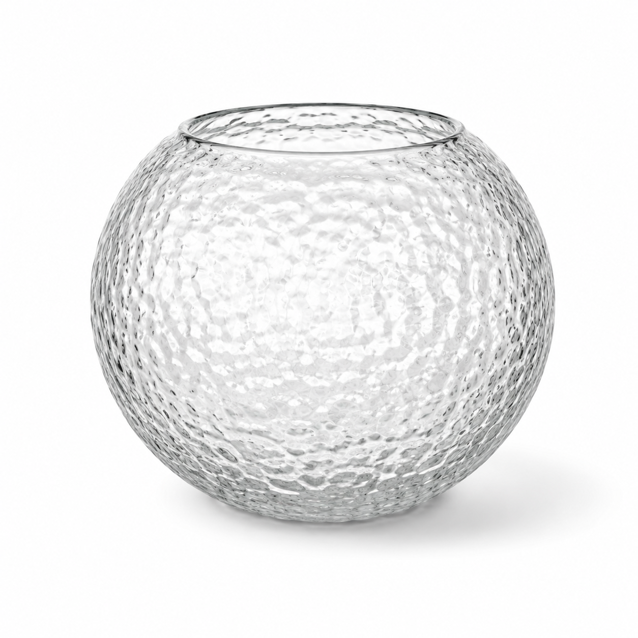 Hammered glass vase finishes