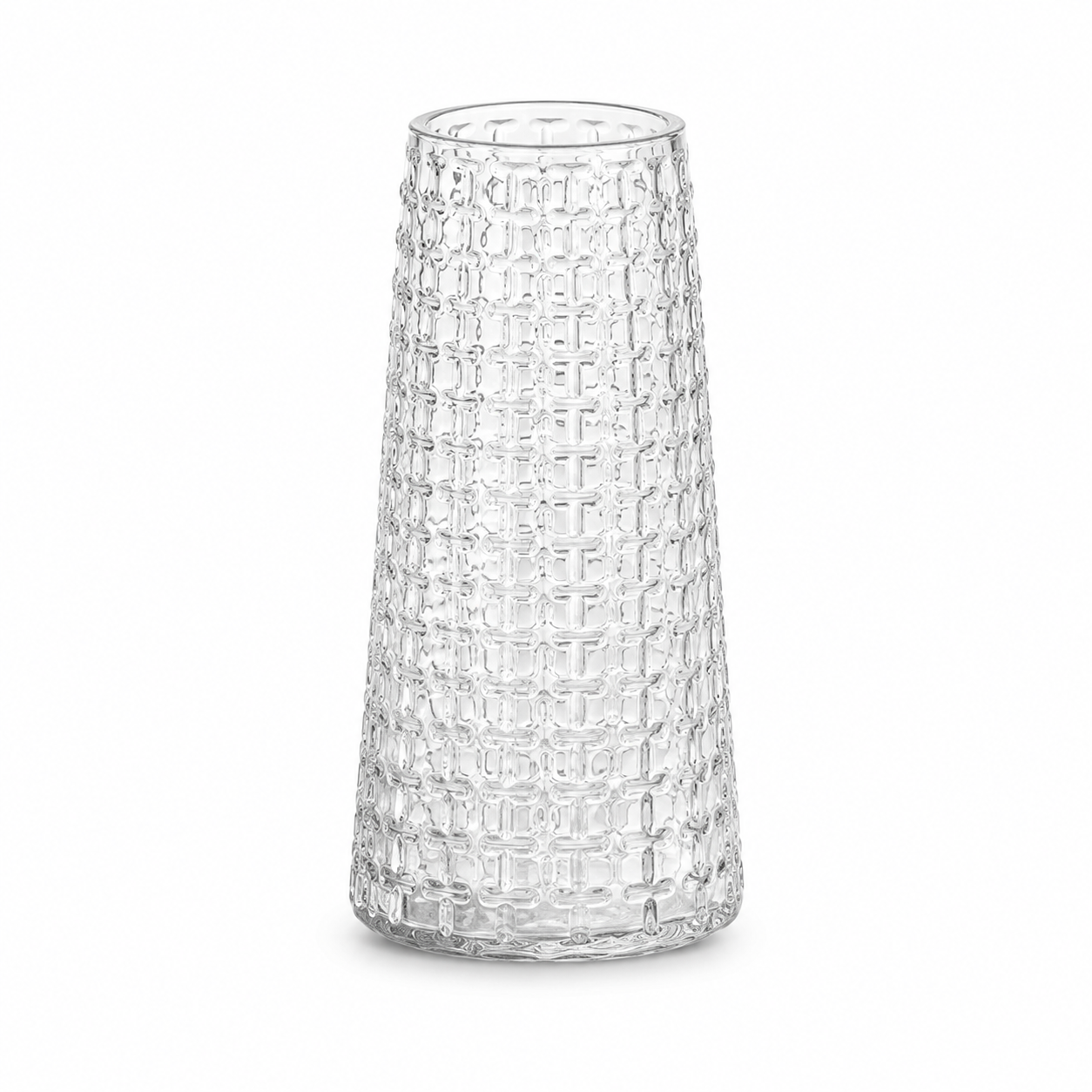 Woven texture glass vase